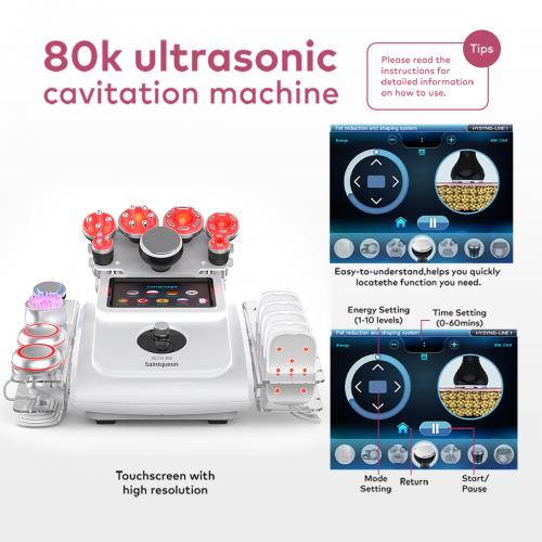 SQ154A Max, 11in1 80K Ultrasonic Cavitation Machine with Laser Board, RF Vacuum EMS Cold Hammer BIO-LED Multifunctional Body Sculpting Skin Tightening, US Plug