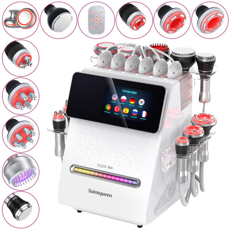 SQ126A Max, 11in1 80K Lipolaser Cavitation Machine, Multi-Polar RF Vacuum Cupping Cold Head Laser BIO-LED EMS Body Shaping Skin Lifting Anti-Aging Beauty Machine For Salon Home Use, US Plug
