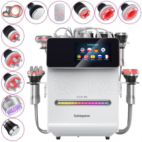 SQ126A Max, 11in1 80K Lipolaser Cavitation Machine, Multi-Polar RF Vacuum Cupping Cold Head Laser BIO-LED EMS Body Shaping Skin Lifting Anti-Aging Beauty Machine For Salon Home Use, US Plug