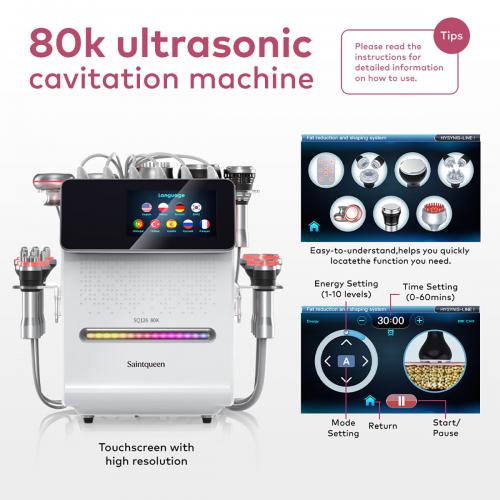SQ126A Max, 11in1 80K Lipolaser Cavitation Machine, Multi-Polar RF Vacuum Cupping Cold Head Laser BIO-LED EMS Body Shaping Skin Lifting Anti-Aging Beauty Machine For Salon Home Use, US Plug