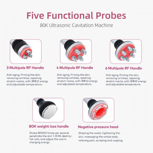 SQ149 Pro, 5in1 80K Body Sculpting Machine, Multi-Polar RF Skin Tightening Negative Pressure Massage Body Shaping Device, US Plug