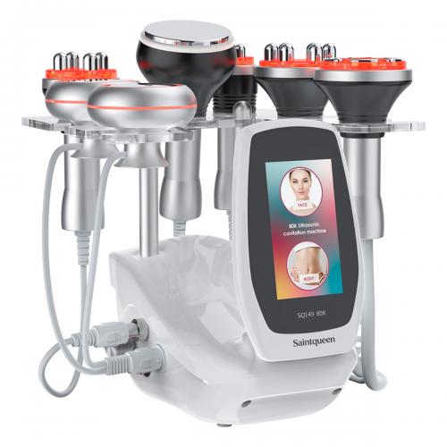 SQ149 Pro 6in1 80K Ultrasonic Cavitation Body Sculpting Machine, Multi-polar RF Skin Lifting, Vacuum Massage & EMS Body Contouring Device for Body Shaping Facial Tightening, US Plug