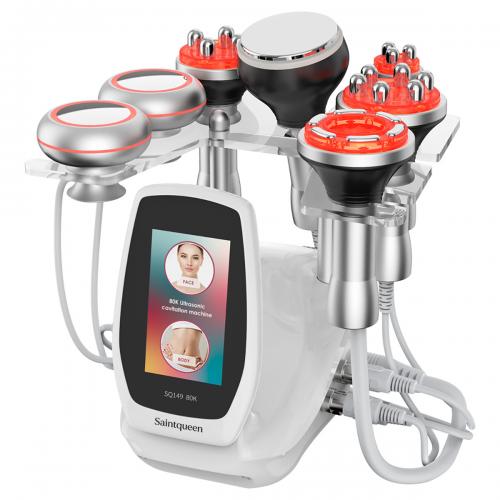 SQ149 Pro 6in1 80K Ultrasonic Cavitation Body Sculpting Machine, Multi-polar RF Skin Lifting, Vacuum Massage & EMS Body Contouring Device for Body Shaping Facial Tightening, US Plug