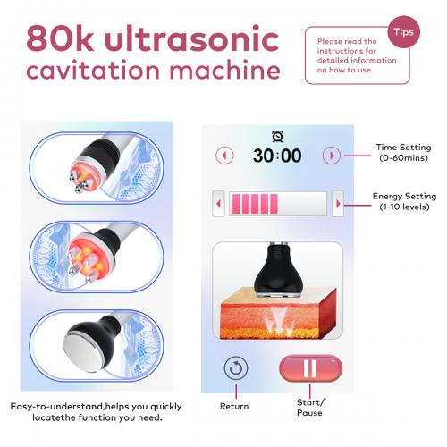 SQ148 Basic, 3in1 80K Body  Machine, 3-Pole & 4-Pole RF for Skin Lifting Firming Body Shaping Toning Anti-Wrinkle, US Plug