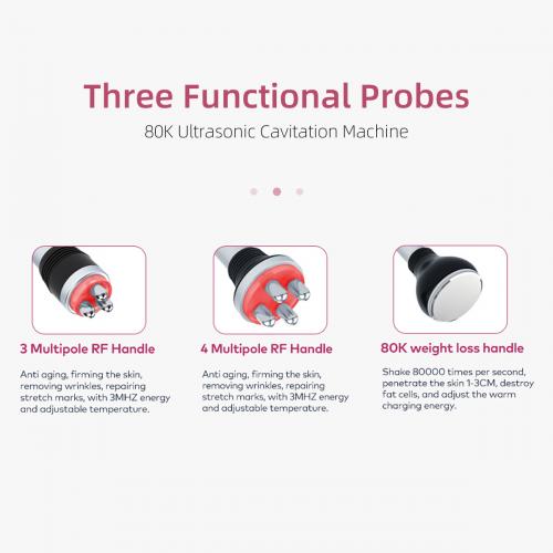 SQ148 Basic, 3in1 80K Body  Machine, 3-Pole & 4-Pole RF for Skin Lifting Firming Body Shaping Toning Anti-Wrinkle, US Plug
