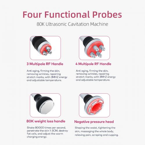 SQ148A Basic, 4in1 80K Body  Machine | RF Radio Frequency Skin Tightening Negative Pressure Massage Body & Face Shaping, US Plug
