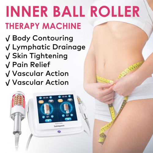 SQ160A Inner Ball Roller Machine, 360° Rotating Compression Micro-Vibration Body & Face Contouring Device with LED Light Therapy for Lymphatic Drainage, Skin Smoothing, US Plug