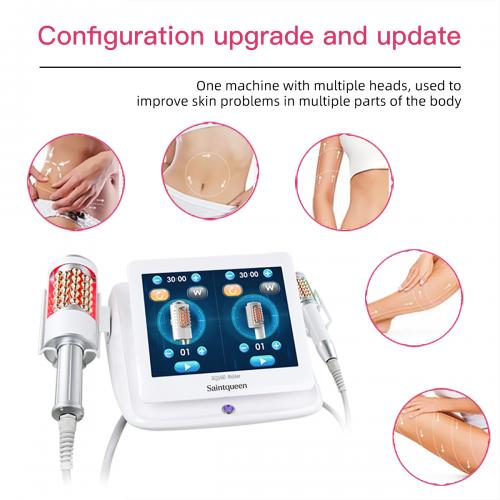 SQ160A Inner Ball Roller Machine, 360° Rotating Compression Micro-Vibration Body & Face Contouring Device with LED Light Therapy for Lymphatic Drainage, Skin Smoothing, US Plug