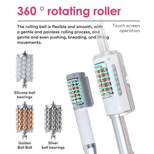 SQ160A Inner Ball Roller Machine, 360° Rotating Compression Micro-Vibration Body & Face Contouring Device with LED Light Therapy for Lymphatic Drainage, Skin Smoothing, US Plug