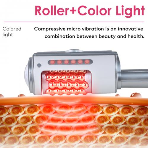 SQ160A Inner Ball Roller Machine, 360° Rotating Compression Micro-Vibration Body & Face Contouring Device with LED Light Therapy for Lymphatic Drainage, Skin Smoothing, US Plug