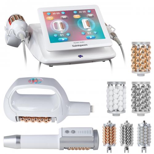 SQ160B Inner Ball Roller Machine, 360° Rotation Compression Micro-Vibration Body & Face Contouring Device, Dual Handle Lymphatic Drainage Skin Smoothing Skin Tightening, US Plug