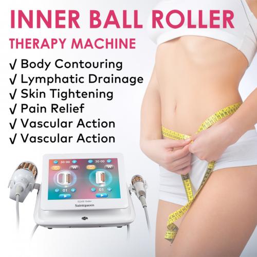 SQ160B Inner Ball Roller Machine, 360° Rotation Compression Micro-Vibration Body & Face Contouring Device, Dual Handle Lymphatic Drainage Skin Smoothing Skin Tightening, US Plug