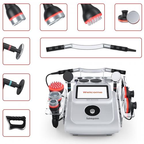 SQ191 8in1 448K Multi-Function Integrated Beauty Machine, Red Light Microcurrent Vacuum Heating Fascia Therapy Device for Salon Body Sculpting & Facial Skin Care, US Plug
