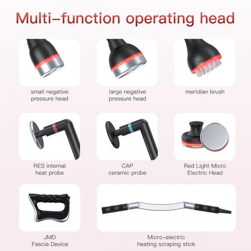 SQ191 8in1 448K Multi-Function Integrated Beauty Machine, Red Light Microcurrent Vacuum Heating Fascia Therapy Device for Salon Body Sculpting & Facial Skin Care, US Plug