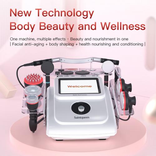 SQ191 8in1 448K Multi-Function Integrated Beauty Machine, Red Light Microcurrent Vacuum Heating Fascia Therapy Device for Salon Body Sculpting & Facial Skin Care, US Plug