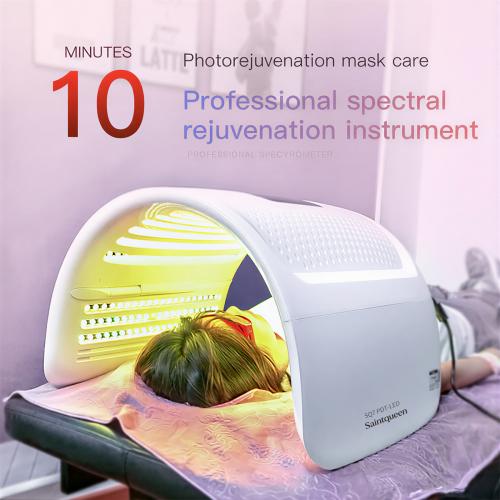 SQ7 LED Spectrometer Whitening Light Cabin TKC-2020DR, 360 Beads Red Blue Green Yellow 4-Colors Phototherapy Skin Rejuvenation Beauty Device with Time & Temperature Control, US Plug