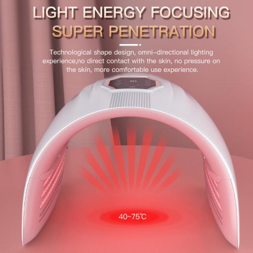 SQ72 Full Body Capsule Spectrometer LED Phototherapy Machine, 360 Beads 4-Color Red Blue Green Yellow, 40-75℃ Adjustable, Auto-Cycle Flash, Time Temp Control, US Plug