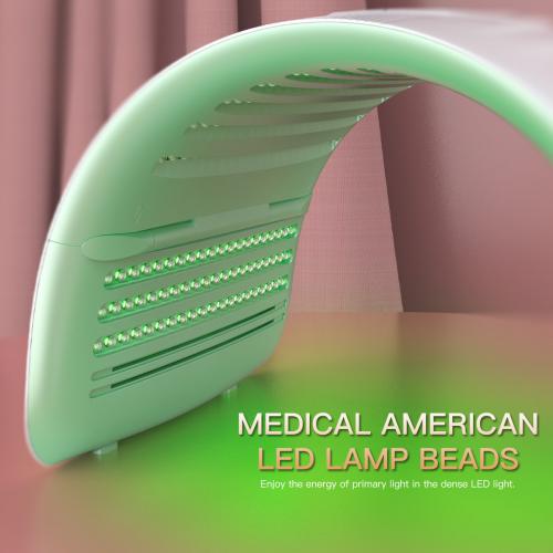 SQ72 Full Body Capsule Spectrometer LED Phototherapy Machine, 360 Beads 4-Color Red Blue Green Yellow, 40-75℃ Adjustable, Auto-Cycle Flash, Time Temp Control, US Plug