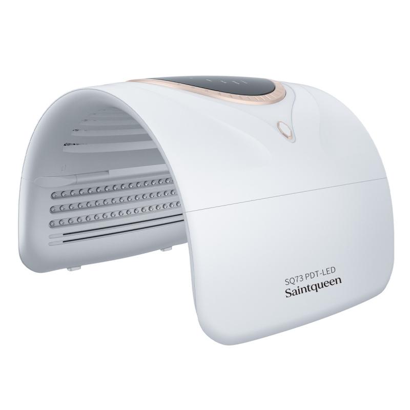 SQ73 Photodynamic Capsule Spectrometer, 360 Beads LED Light Therapy Machine, Red Blue Green Yellow 4-Color Photon Skin Rejuvenation Device With Hot Compress, US Plug