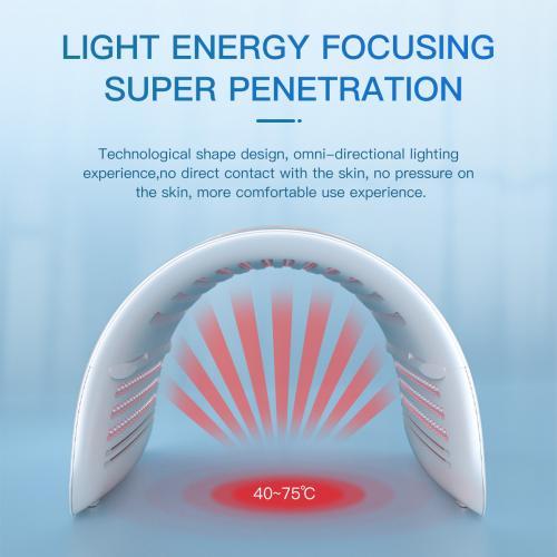 SQ73 Photodynamic Capsule Spectrometer, 360 Beads LED Light Therapy Machine, Red Blue Green Yellow 4-Color Photon Skin Rejuvenation Device With Hot Compress, US Plug