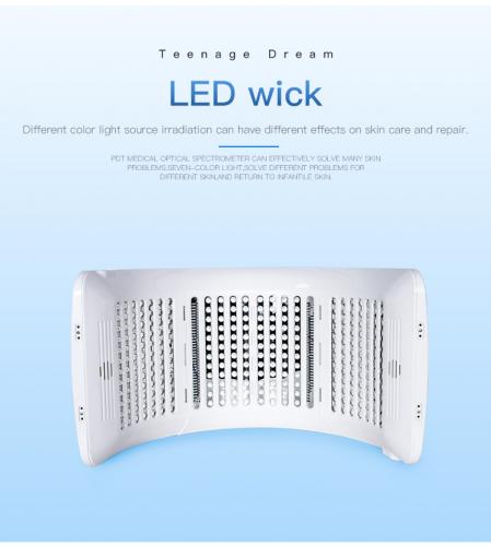 SQ2 Foldable PDT LED Light Therapy Device, 264 Beads 7-Color Photodynamic Facial Body Skin Rejuvenation, Calcium Supplement Light, Low-Level LLLT Lamp, US Plug