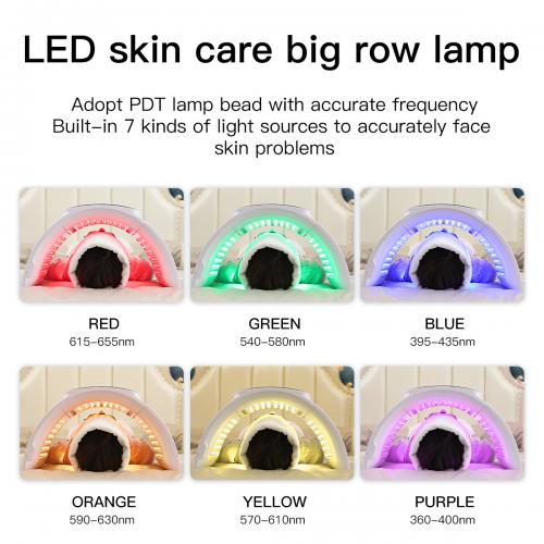 SQ2 Foldable PDT LED Light Therapy Device, 264 Beads 7-Color Photodynamic Facial Body Skin Rejuvenation, Calcium Supplement Light, Low-Level LLLT Lamp, US Plug
