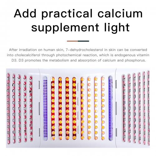 SQ2 Foldable PDT LED Light Therapy Device, 264 Beads 7-Color Photodynamic Facial Body Skin Rejuvenation, Calcium Supplement Light, Low-Level LLLT Lamp, US Plug