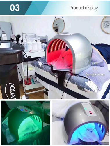 SQ3 4 Color Light Therapy Machine, PDT-2128DR RYGB LED Photon Facial Beauty Device with FIR Heating for Salon Home Skin Rejuvenation Care, US Plug
