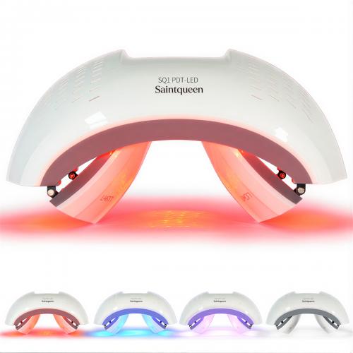 SQ1 LED Light Therapy Machine, 4-Color Red Blue Infrared Photon Device 292 Beads, Foldable PDT Facial Skin Beauty Machine for Skin Rejuvenation Acne Care, US Plug