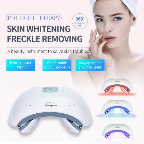 SQ1 LED Light Therapy Machine, 4-Color Red Blue Infrared Photon Device 292 Beads, Foldable PDT Facial Skin Beauty Machine for Skin Rejuvenation Acne Care, US Plug
