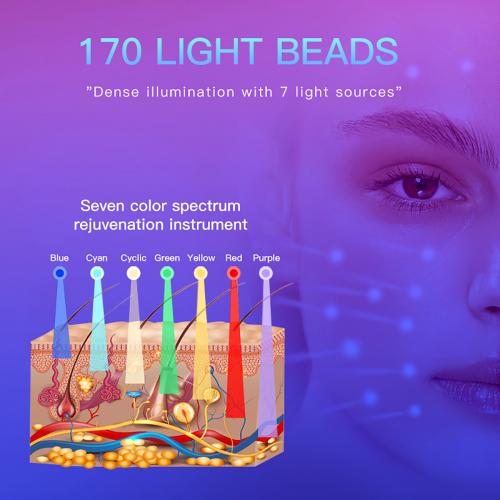 SQ97 LED Phototherapy Machine, 170 Beads 7-color , Red Blue Green Yellow Cyan Purple Near-Infrared, Nano Ultrasonic Fine Spray, US Plug
