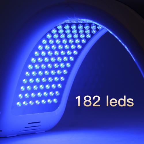 SQ93 PDT Light Therapy Machine 182 LED Beads 7-Color Red Blue Yellow Green Purple Orange Photon Lamp Facial Body Skin Rejuvenation Anti-Aging Acne Care, US Plug