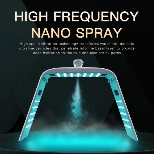 SQ125 7-Color PDT LED Light Therapy Spectrometer, 117 LED Beads Facial Skin Care Beauty Folding Machine with Ultrasonic Nano Spray & Hot Compress, US Plug