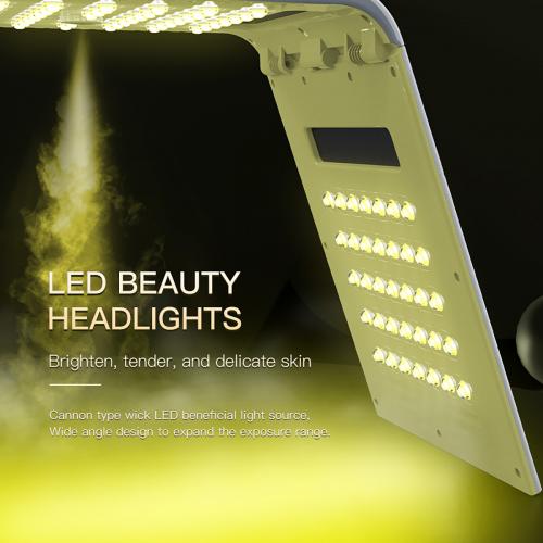 SQ125 7-Color PDT LED Light Therapy Spectrometer, 117 LED Beads Facial Skin Care Beauty Folding Machine with Ultrasonic Nano Spray & Hot Compress, US Plug