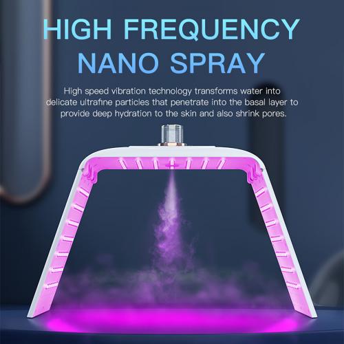 SQ122 LED Hydration Spectrometer 135 Beads 8-Color Light Therapy Machine With Nano Mist Spray, Foldable PDT Photon Facial Skin Rejuvenation, US Plug
