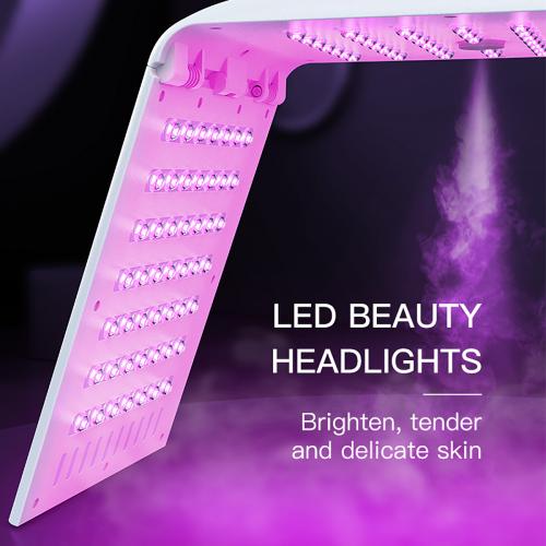 SQ122 LED Hydration Spectrometer 135 Beads 8-Color Light Therapy Machine With Nano Mist Spray, Foldable PDT Photon Facial Skin Rejuvenation, US Plug