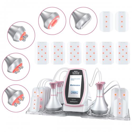 SQ54 Pro, 6in1 80K Cavitation  Machine, Multifunctional RF Body Sculpting Lipo Laser Vacuum Massage Device for Body Shaping Skin Tightening Anti-Aging Facial Lifting, US Plug