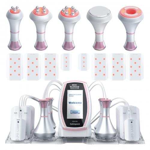 SQ54 Pro, 6in1 80K Cavitation  Machine, Multifunctional RF Body Sculpting Lipo Laser Vacuum Massage Device for Body Shaping Skin Tightening Anti-Aging Facial Lifting, US Plug