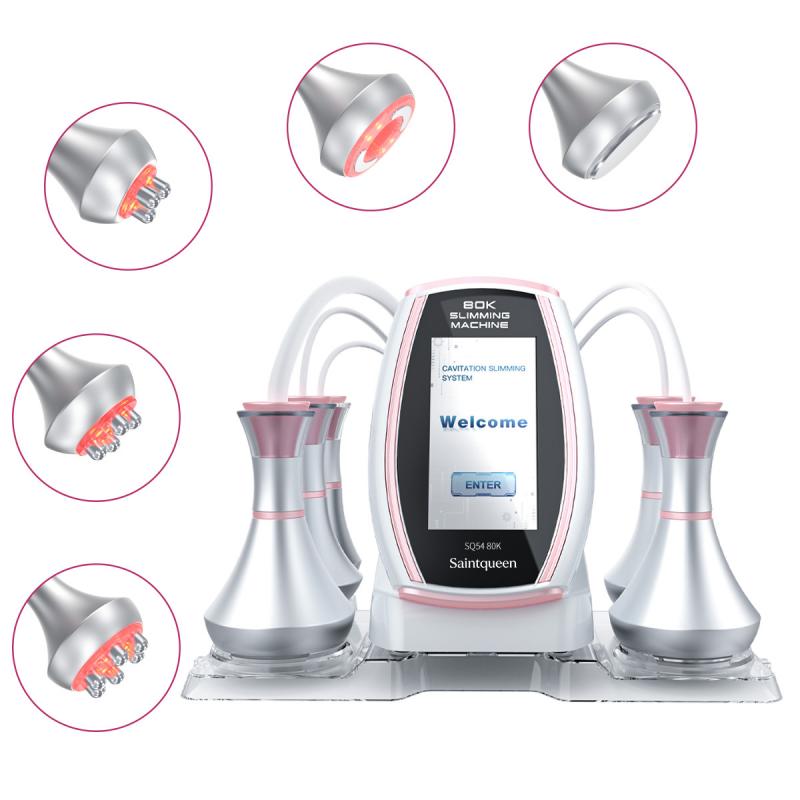 SQ54 Pro, 5in1 80K Cavitation  Machine, Multipolar RF Body Shaping & Skin Lifting Device, Vacuum Massage Anti-Aging Beauty Machine for Face & Body Home Use, US Plug
