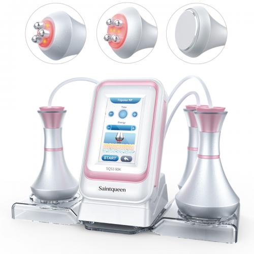 SQ53 Basic, 3in1 80K Cavitation Machine, 3-Pole & 4-Pole Radio Frequency Skin Lifting Tightening for Body Shaping Facial Anti-Aging Skin Rejuvenation, US Plug