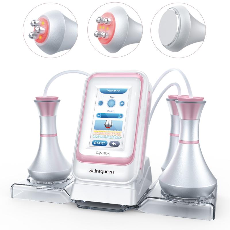 SQ53 Basic, 3in1 80K Cavitation Machine, 3-Pole & 4-Pole Radio Frequency Skin Lifting Tightening for Body Shaping Facial Anti-Aging Skin Rejuvenation, US Plug
