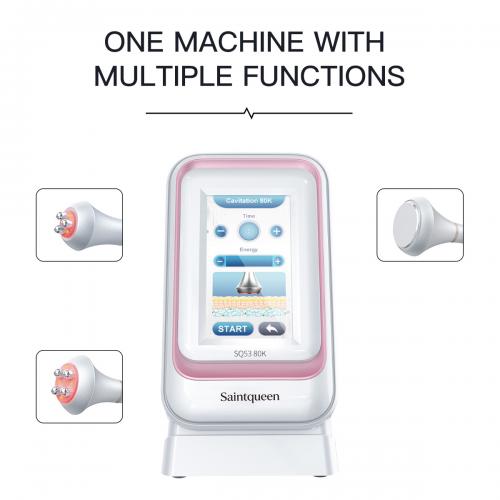 SQ53 Basic, 3in1 80K Cavitation Machine, 3-Pole & 4-Pole Radio Frequency Skin Lifting Tightening for Body Shaping Facial Anti-Aging Skin Rejuvenation, US Plug