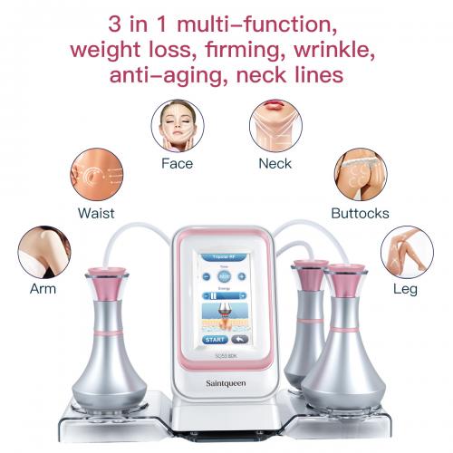 SQ53 Basic, 3in1 80K Cavitation Machine, 3-Pole & 4-Pole Radio Frequency Skin Lifting Tightening for Body Shaping Facial Anti-Aging Skin Rejuvenation, US Plug