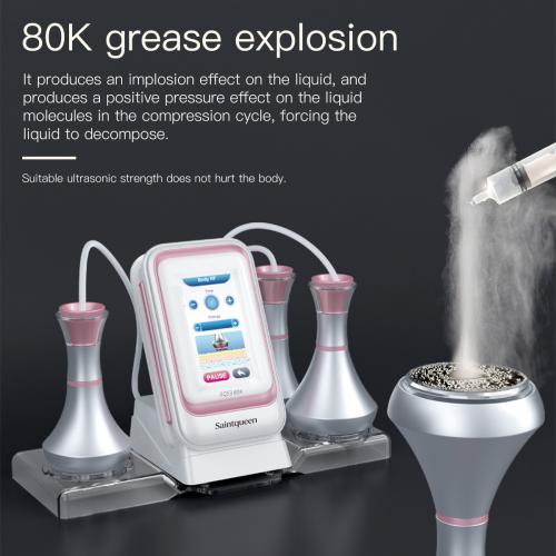 SQ53 Basic, 3in1 80K Cavitation Machine, 3-Pole & 4-Pole Radio Frequency Skin Lifting Tightening for Body Shaping Facial Anti-Aging Skin Rejuvenation, US Plug