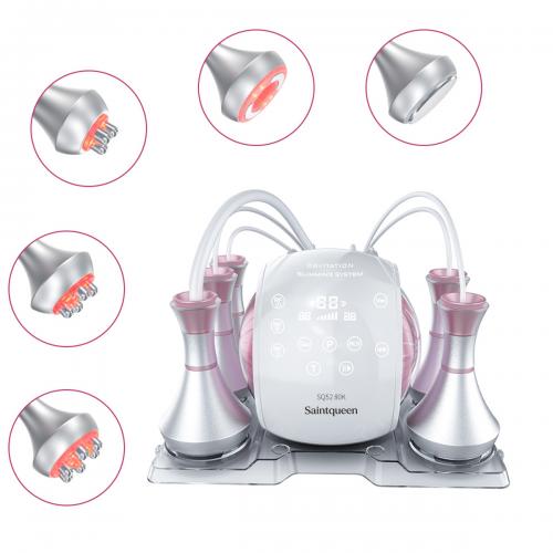 SQ52 Pro, 5in1 80K Ultrasonic Cavitation  System, Multi-Polar RF Vacuum Massage Machine, Body Contouring Lymph Drainage Skin Firming Anti-Aging for Face Neck Body, US Plug
