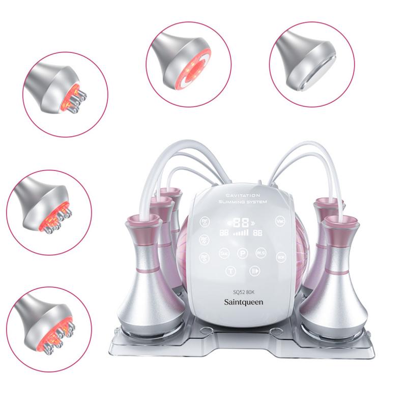SQ52 Pro, 5in1 80K Ultrasonic Cavitation  System, Multi-Polar RF Vacuum Massage Machine, Body Contouring Lymph Drainage Skin Firming Anti-Aging for Face Neck Body, US Plug