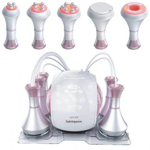 SQ52 Pro, 5in1 80K Ultrasonic Cavitation  System, Multi-Polar RF Vacuum Massage Machine, Body Contouring Lymph Drainage Skin Firming Anti-Aging for Face Neck Body, US Plug
