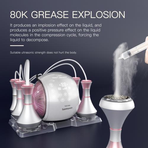 SQ52 Pro, 5in1 80K Ultrasonic Cavitation  System, Multi-Polar RF Vacuum Massage Machine, Body Contouring Lymph Drainage Skin Firming Anti-Aging for Face Neck Body, US Plug