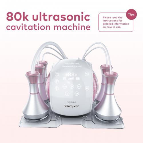 SQ52 Pro, 5in1 80K Ultrasonic Cavitation  System, Multi-Polar RF Vacuum Massage Machine, Body Contouring Lymph Drainage Skin Firming Anti-Aging for Face Neck Body, US Plug