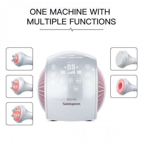SQ52 Pro, 5in1 80K Ultrasonic Cavitation  System, Multi-Polar RF Vacuum Massage Machine, Body Contouring Lymph Drainage Skin Firming Anti-Aging for Face Neck Body, US Plug